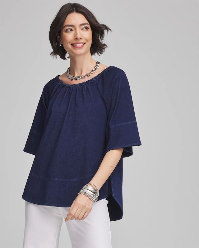 Off-the-Shoulder Denim Top